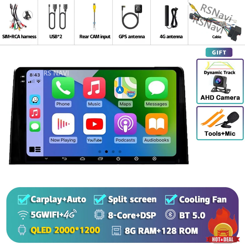 Autoradio CarPlay Citroën Berlingo, Peugeot Partner et Opel Combo (2019-2020) – Écran 9 pouces, Android 16, jusqu'à 16 Go + 512 Go, vue 42