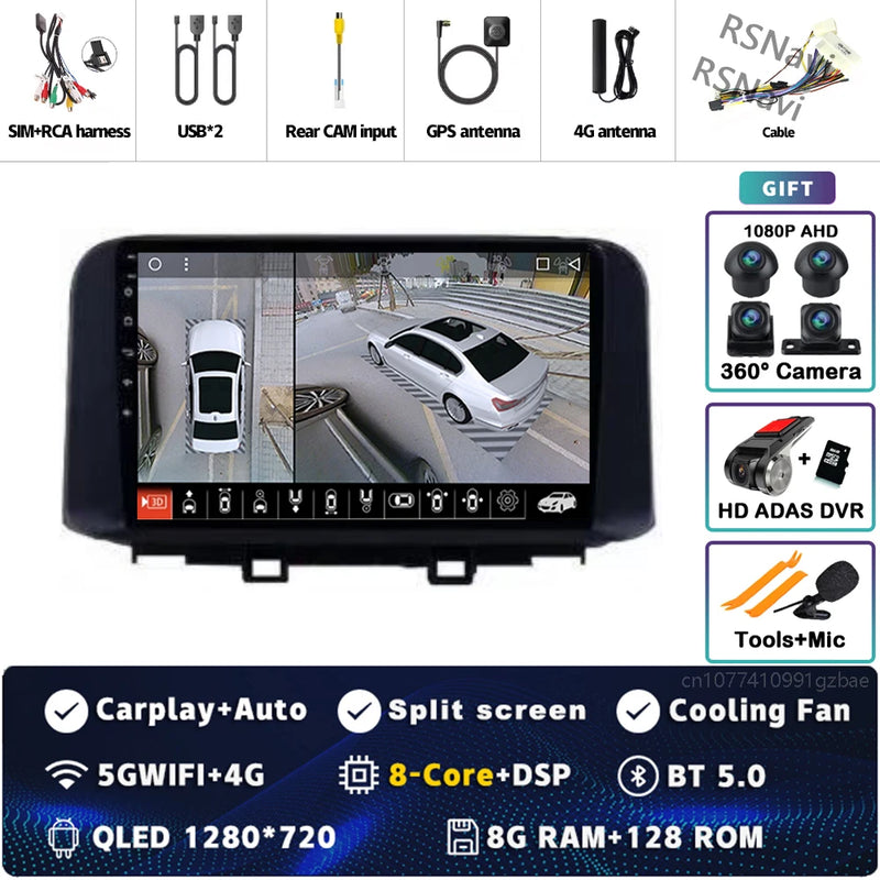 Autoradio CarPlay Hyundai Kona (2018-2022) – Écran 9 pouces, jusqu'à 16 Go + 512 Go, vue 15