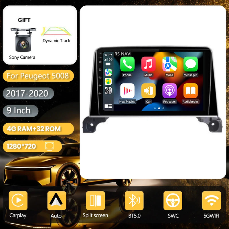 Autoradio CarPlay Peugeot 3008 et 5008 (2017-2020) – Écran 9 pouces, Android 16, vue 11