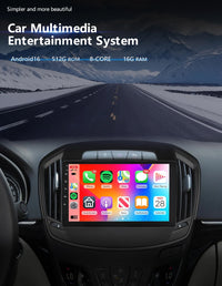 Autoradio CarPlay Opel Insignia (2013-2017) – Écran QLED, Android 16, jusqu'à 16 Go + 512 Go, vue 8