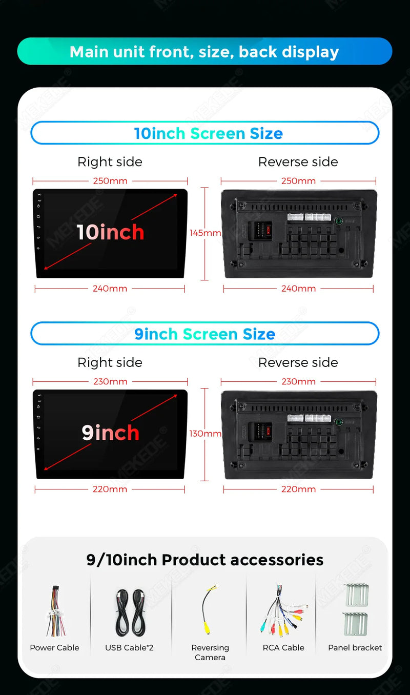 Autoradio CarPlay 2 DIN Universel – Écran 9 ou 10 Pouces, Sans Fil, Linux, vue 20