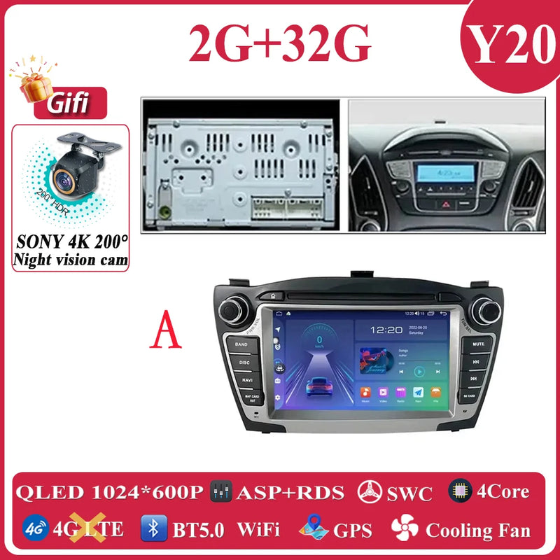 Autoradio CarPlay Hyundai ix35 (2009-2015) – Écran 7 pouces à boutons, jusqu'à 8 Go + 256 Go, vue 36