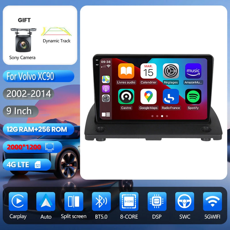 Autoradio CarPlay Volvo XC90 (2002-2014) – Écran 9 pouces, jusqu'à 16 Go + 256 Go, vue 41