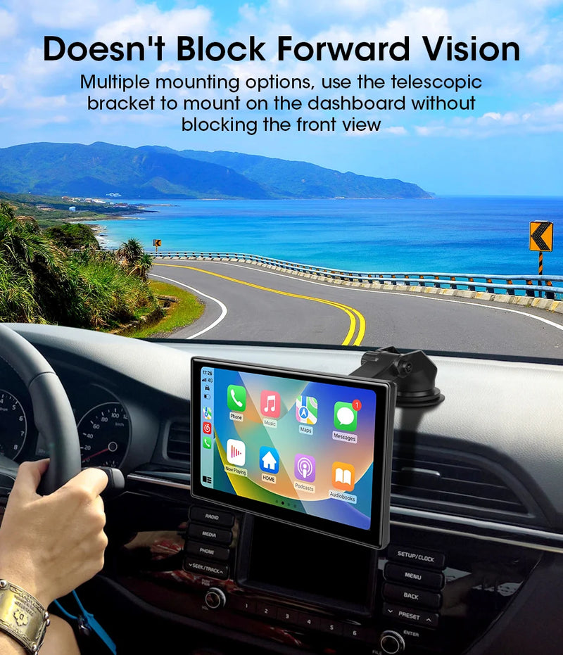 Écran CarPlay Portable 10,1 Pouces – Sans Fil, Dashcam 4K en Option, vue 14