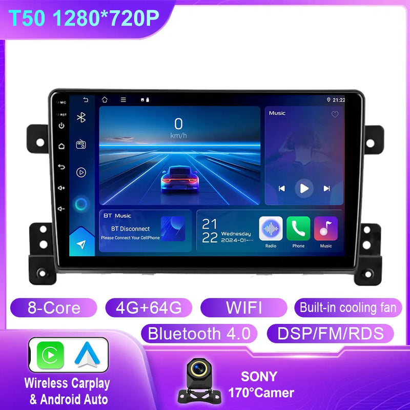 Autoradio CarPlay Suzuki Grand Vitara 3 (2005-2015) – Écran 9 pouces sans fil, 4G, jusqu'à 12 Go + 256 Go, vue 19
