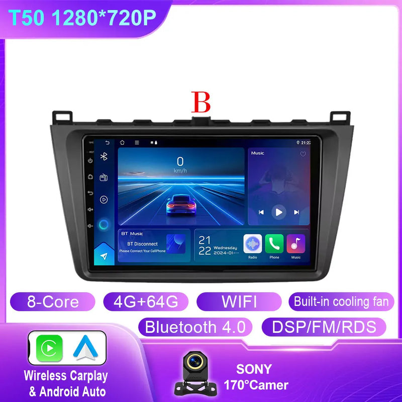 Autoradio CarPlay Mazda 6 GH (2008-2012) – Écran 9 pouces, jusqu'à 12 Go + 256 Go, vue 13