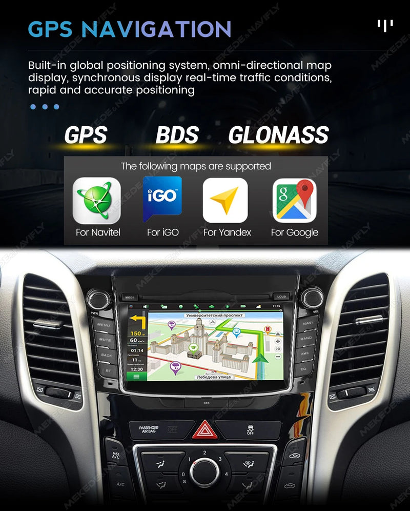 Autoradio CarPlay Hyundai i30 GD et Elantra GT (2011-2017) – Écran IPS 7 pouces, 2 Go + 64 Go, vue 18