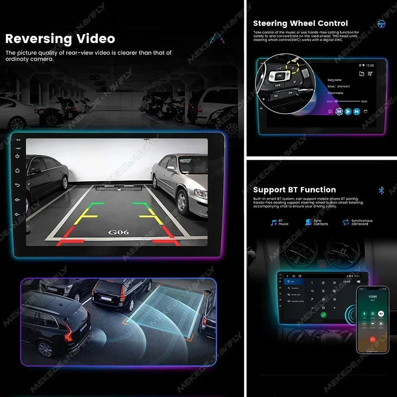 Autoradio CarPlay Ford Focus 2 (2004-2011) – Écran 9 pouces, sans fil, vue 3