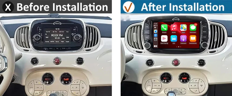 Autoradio CarPlay Fiat 500 (2016-2019) – Écran 7 pouces QLED, jusqu'à 8 Go + 256 Go, vue 9