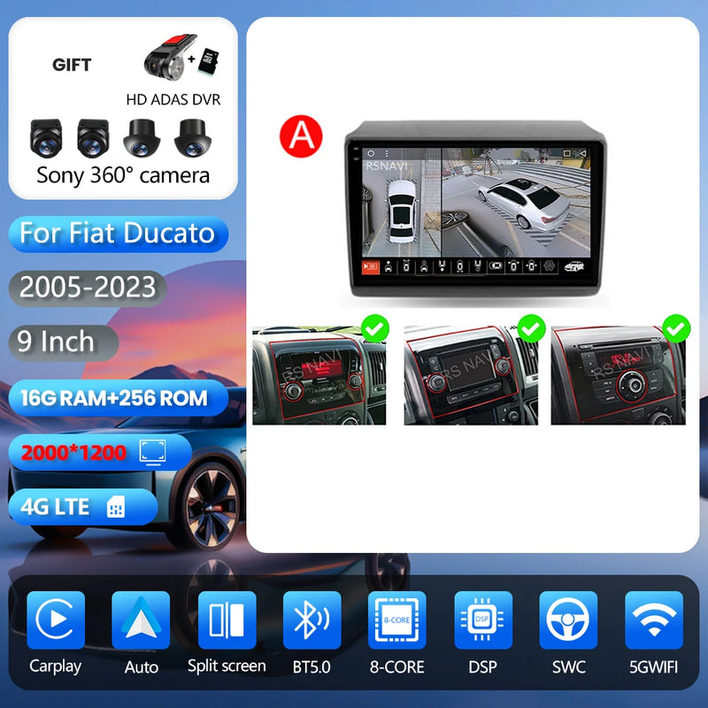Autoradio CarPlay Fiat Ducato, Peugeot Boxer et Citroën Jumper (2007-2015) – Écran 9 pouces, jusqu'à 16 Go + 256 Go, vue 32