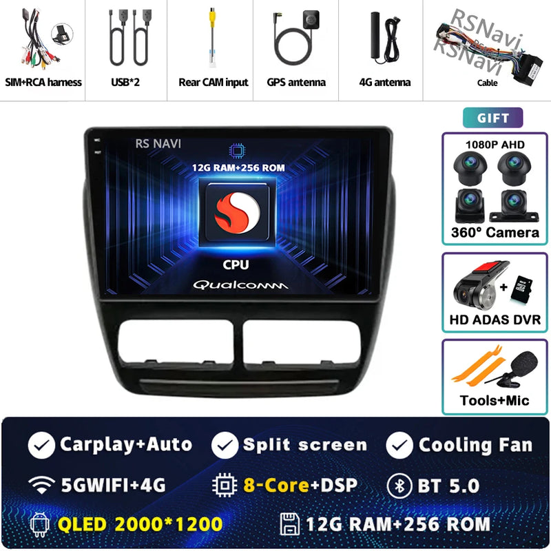 Autoradio CarPlay Fiat Doblo (2010-2015) – Écran 9 pouces sans fil, jusqu'à 16 Go + 512 Go, vue 17