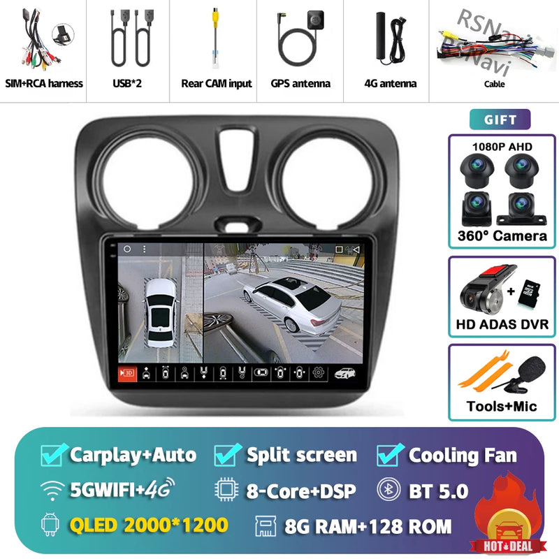 Autoradio CarPlay Renault Lodgy et Dacia Dokker (2012-2021) – Écran 9 pouces, Android 16, vue 10