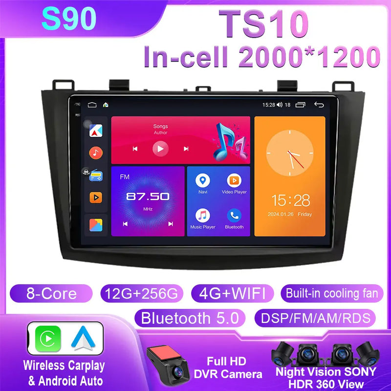 Autoradio CarPlay Mazda 3 BL (2009-2013) – Écran 9 pouces, jusqu'à 12 Go + 256 Go, vue 44