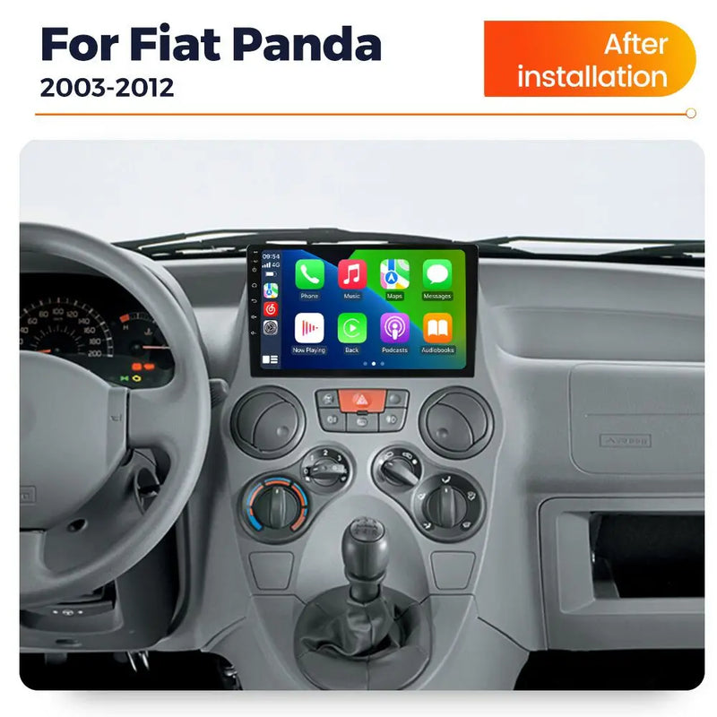Autoradio CarPlay Fiat Panda (2003-2012) – Écran 9 pouces IPS, Android 14, jusqu'à 2 Go + 32 Go