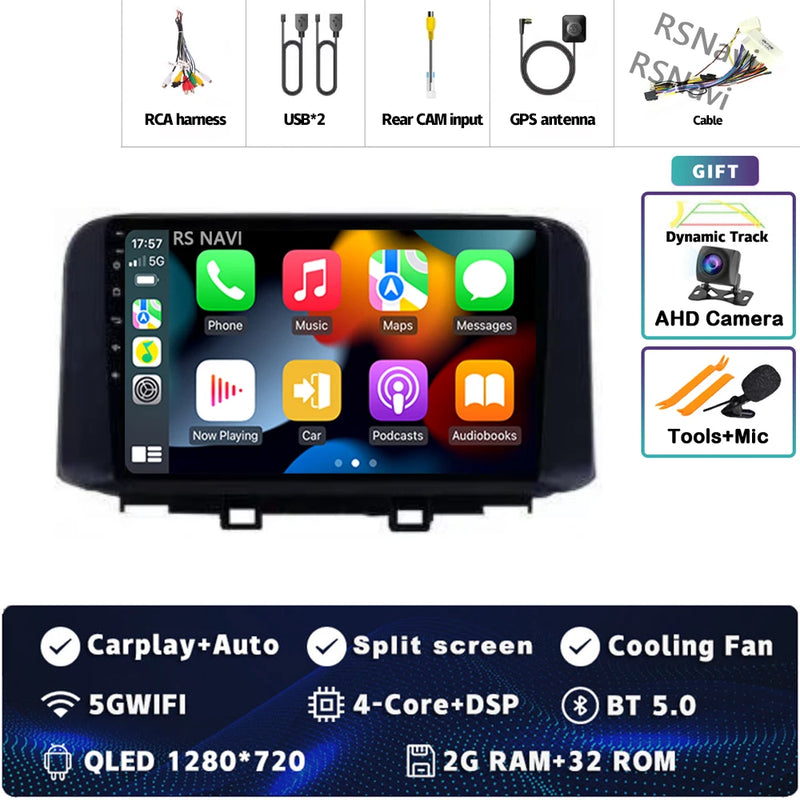 Autoradio CarPlay Hyundai Kona (2018-2022) – Écran 9 pouces, jusqu'à 16 Go + 512 Go, vue 7