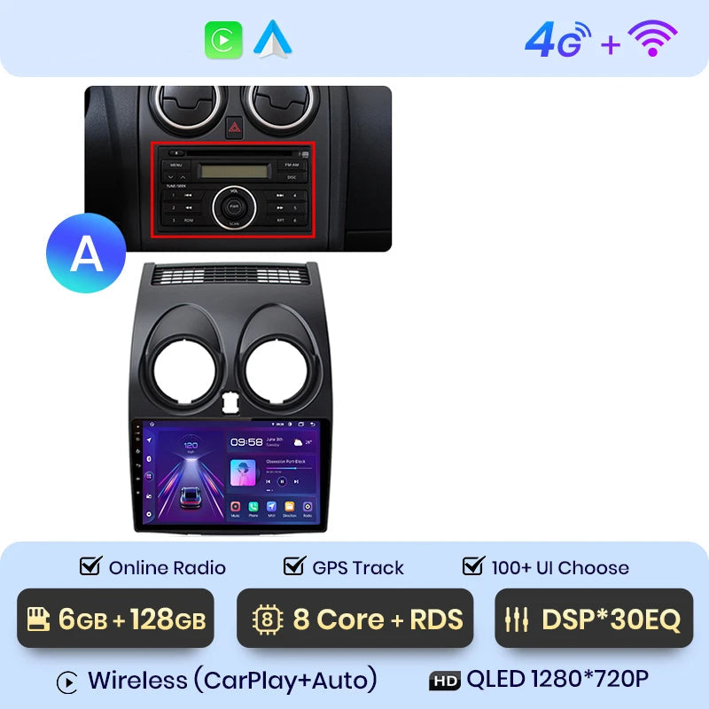 CARPLAY NISSAN QASHQAI J10 ( 2006-2013) C6