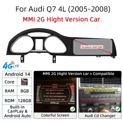 Autoradio Android pour Audi A6 C6 Q7 4L DSP MMI