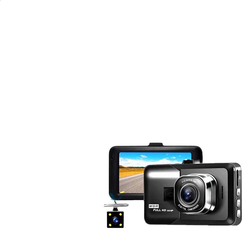 Dashcam voiture avant arrière 1080P – Caméra pare-brise + vision nocturne + carte SD 32 Go