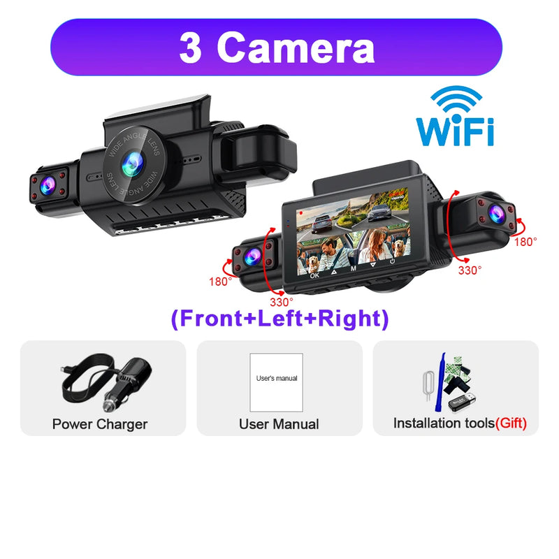 Dashcam 4 Voies Wi-Fi à Écran 3 Pouces – Avant 1080P, Caméras Latérales Infrarouges, vue 22