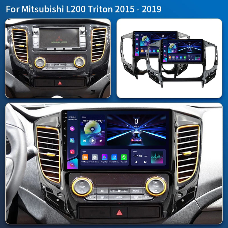 Autoradio CarPlay Mitsubishi L200, Pajero Sport et Triton (2015-2019) – Écran 9 pouces, jusqu'à 8 Go + 128 Go, vue 2