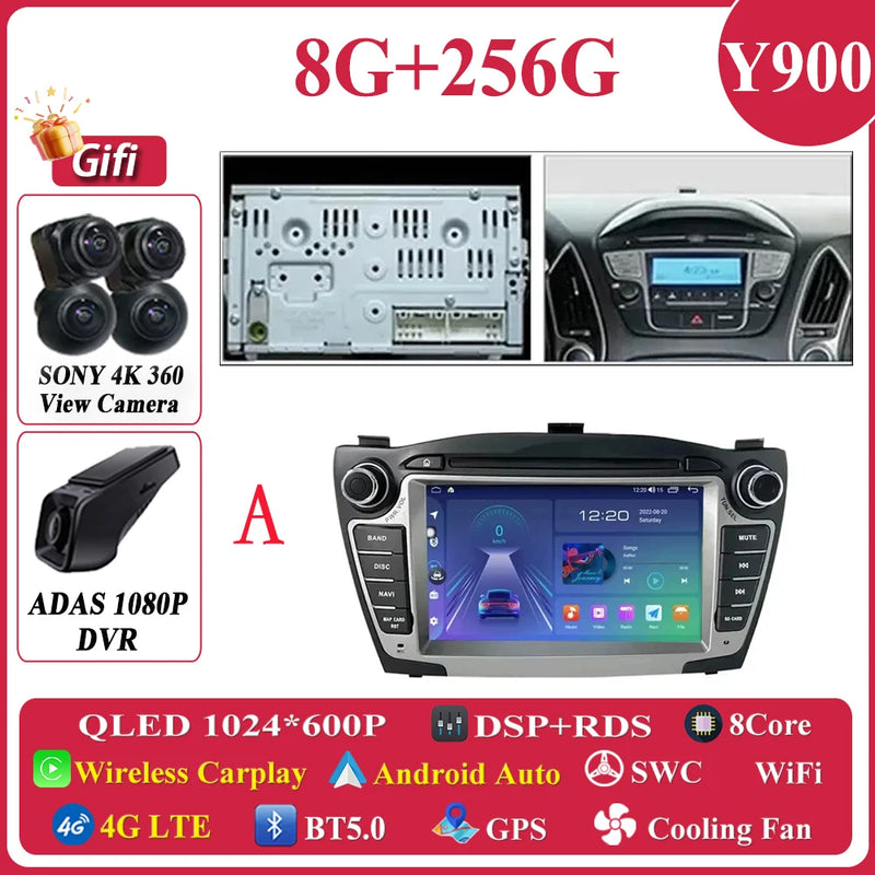 Autoradio CarPlay Hyundai ix35 (2009-2015) – Écran 7 pouces à boutons, jusqu'à 8 Go + 256 Go, vue 38