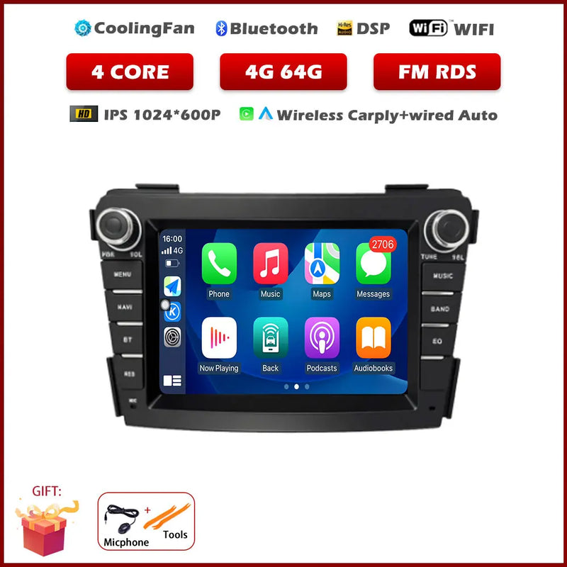 Autoradio CarPlay Hyundai i40 (2011-2019) – Écran IPS 7 pouces, jusqu'à 8 Go + 256 Go, vue 24