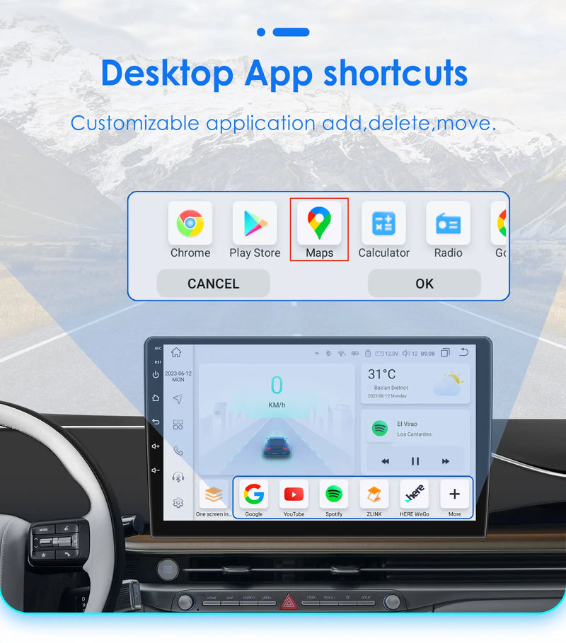 Autoradio CarPlay Fiat 500 (2007-2015) – Écran 7 pouces, 8 cœurs, jusqu'à 8 Go + 128 Go, vue 28