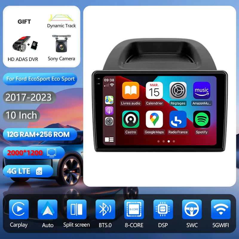 Autoradio CarPlay Ford EcoSport (2017-2023) – Écran QLED 10 pouces, vue 15