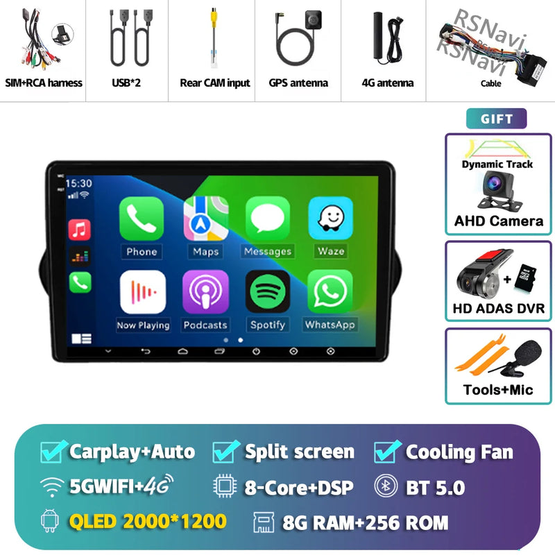 Autoradio CarPlay Fiat Tipo, Egea et Dodge Neon (2015-2018) – Écran QLED, jusqu'à 16 Go + 512 Go, vue 11