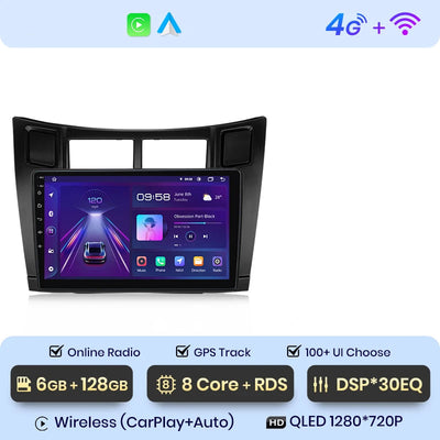 CarPlay Toyota Yaris 2005 à 2012 – Écran QLED HD, GPS, 6 Go RAM