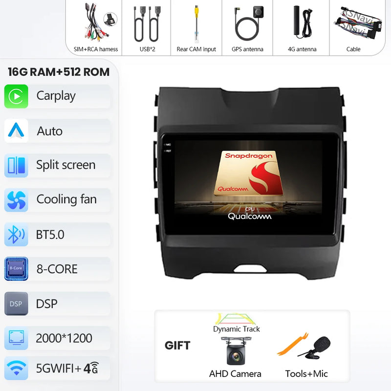 Autoradio CarPlay Ford Ranger, Everest et Edge (2015-2018) – Écran 9 pouces, jusqu'à 16 Go + 512 Go, vue 32