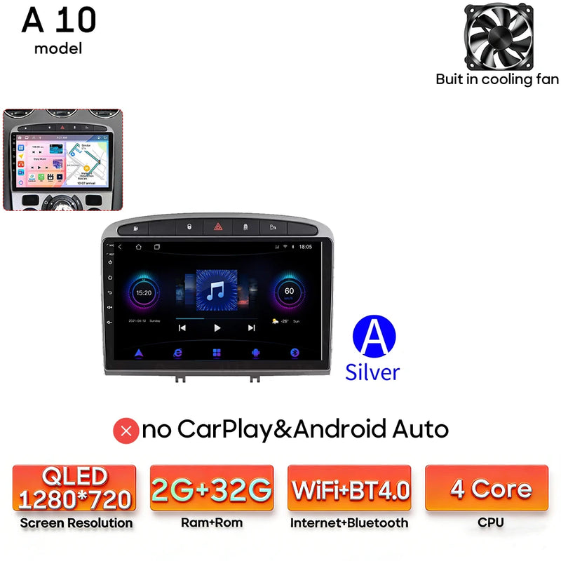 Autoradio CarPlay Peugeot 308, RCZ et 408 – Écran 9 pouces, Android 16, vue 22