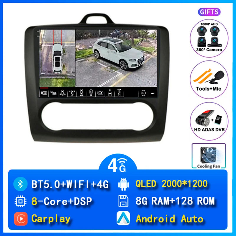 Autoradio CarPlay Ford Focus 2 (2004-2011) – Écran 9 pouces, jusqu'à 16 Go + 512 Go, vue 11