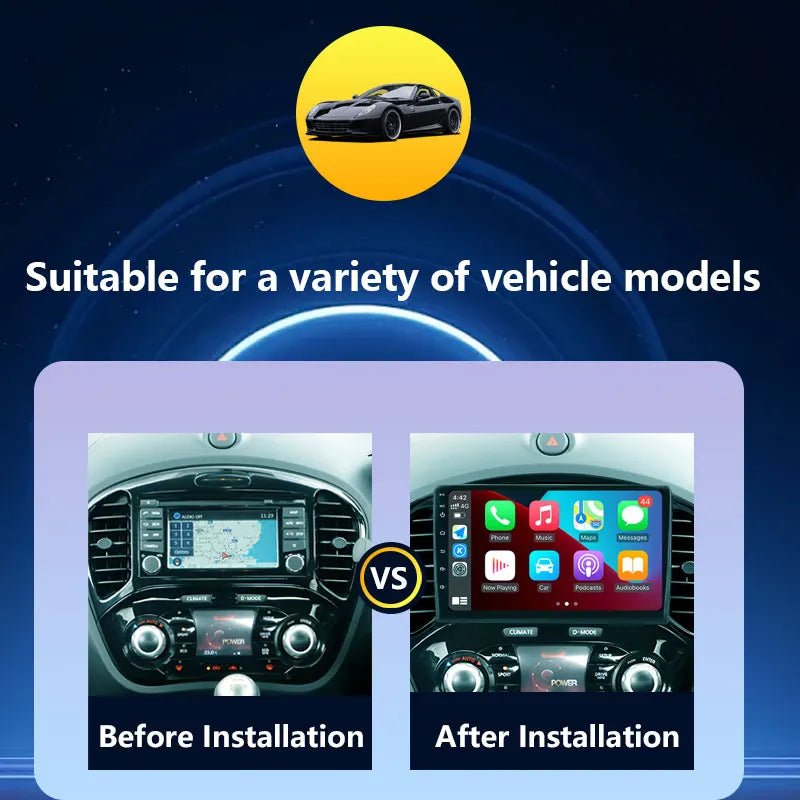 Autoradio CarPlay Nissan Juke (2011-2016) – Écran 9 pouces, Android 15, option écran 2K, vue 2