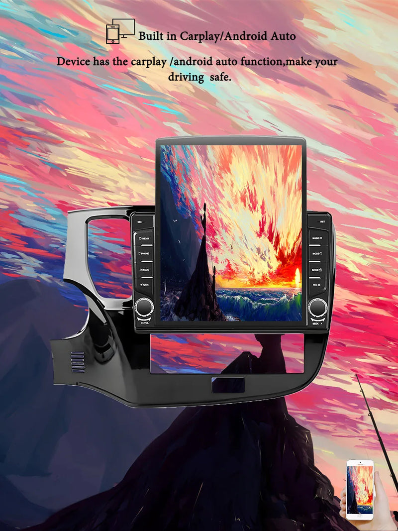 Autoradio CarPlay Mitsubishi Outlander (2018-2021) – Écran vertical 9,7 pouces, jusqu'à 8 Go + 128 Go, vue 6