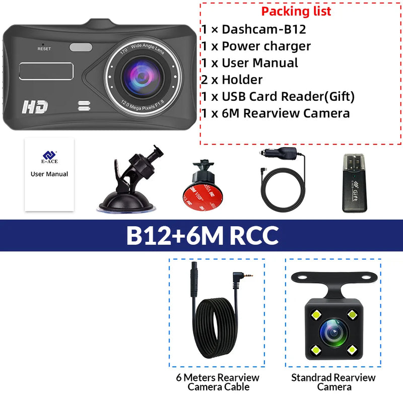 Dashcam Tactile 4 Pouces Avant et Arrière 1080P – Vision Nocturne, Mode Parking, vue 18