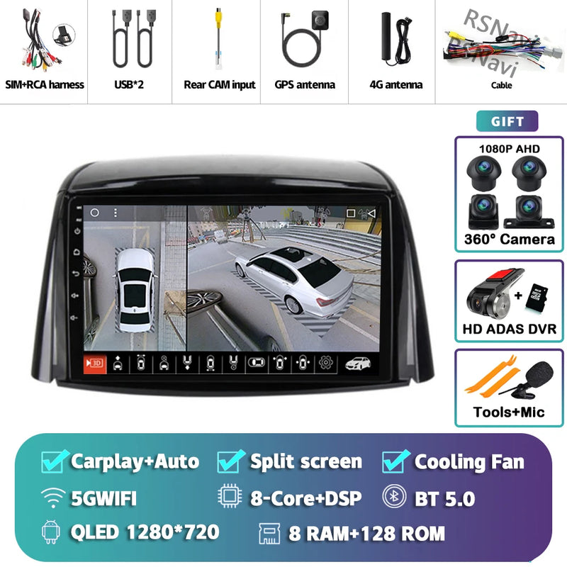 Autoradio CarPlay Renault Koleos (2008-2016) – Écran 9 pouces sans fil, jusqu'à 16 Go + 512 Go, vue 40