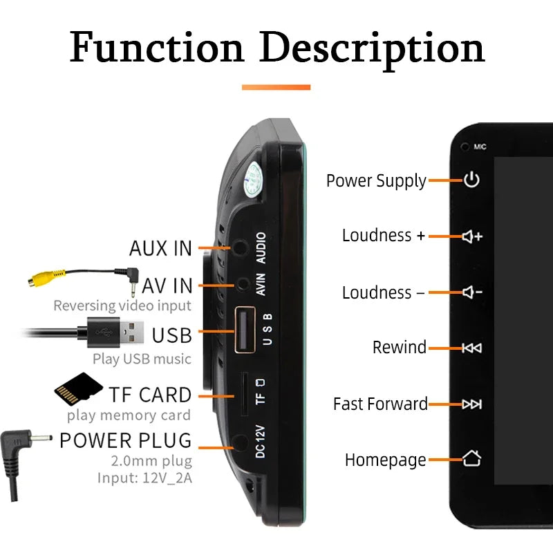 Écran CarPlay Portable Universel 7 Pouces – Ventouse ou Socle, Caméra de Recul, vue 19