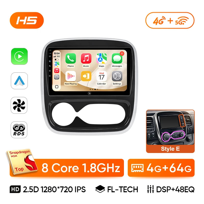 Autoradio CarPlay Renault Trafic 3 et Opel Vivaro B (2014-2018) – Écran 9 pouces, sans fil, vue 27