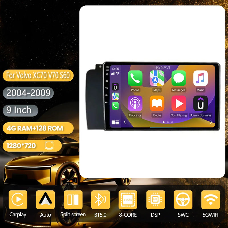 Autoradio CarPlay Volvo XC70, V70 et S60 (2004-2009) – Écran 9 pouces, jusqu'à 16 Go + 256 Go, vue 7
