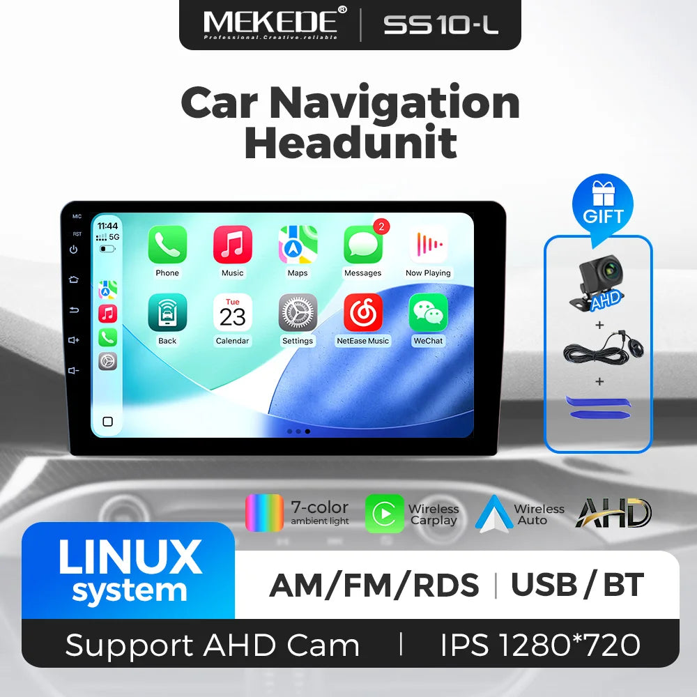 Autoradio CarPlay 2 DIN Universel – Écran 9 ou 10 Pouces, Sans Fil, Linux