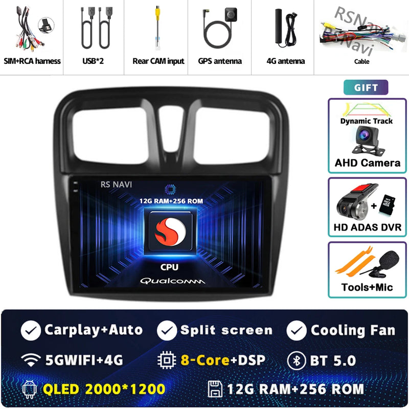 Autoradio CarPlay Dacia Sandero et Logan 2 (2014-2019) – Écran 9 pouces, jusqu'à 12 Go + 256 Go, vue 23
