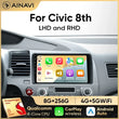 Autoradio CarPlay Honda Civic 8 (2005-2011) – Écran 9 pouces, sans fil