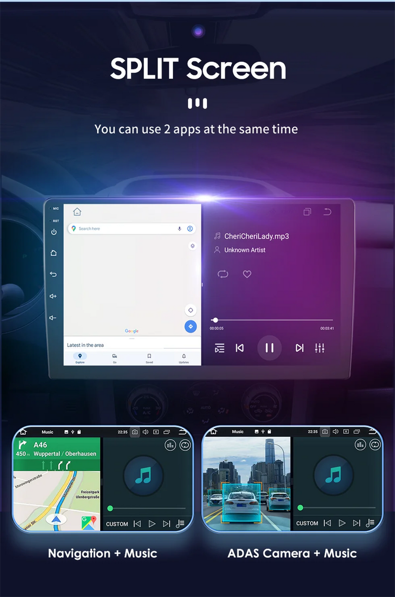 Autoradio CarPlay Nissan Navara NP300 D23 (2014-2021) – Écran 9 pouces, Android 16, vue 17