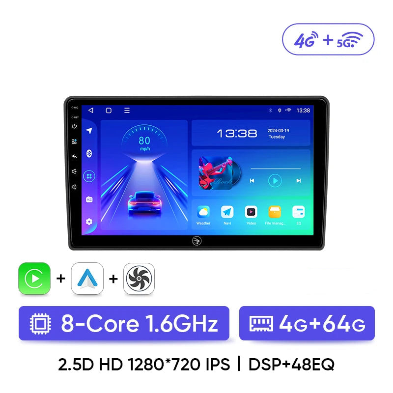 Autoradio Golf 4 Android – CarPlay sans fil, écran HD et DSP 48EQ