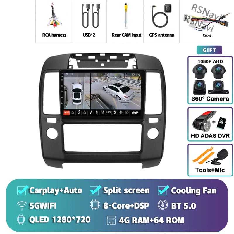 Autoradio CarPlay Nissan Navara D40 (2004-2010) – Écran 9 pouces, Android 16, vue 38