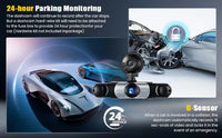 Dashcam 3 ou 4 Caméras – Avant 1080P, Côtés Orientables et Arrière, Mode Parking, vue 8