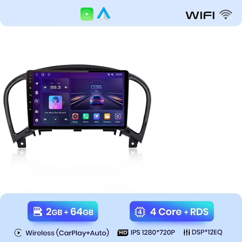 Écran Nissan Juke 2010–2014 – CarPlay sans fil + Android Auto HD avec Refroidissement Actif
