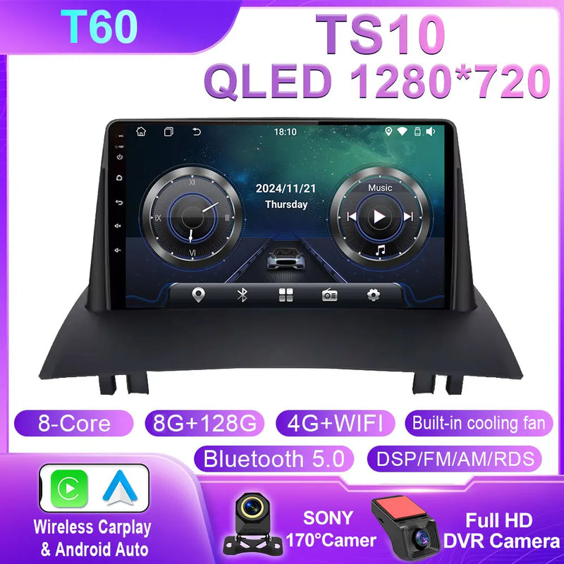 Autoradio CarPlay Renault Mégane 2 (2002-2009) – Écran 9 pouces, option écran 2K, jusqu'à 12 Go + 256 Go, vue 41
