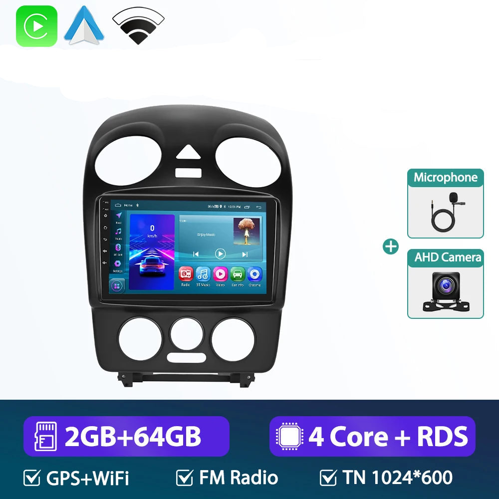 CarPlay New Beetle 2004–2010 avec caméra AHD, GPS et WiFi